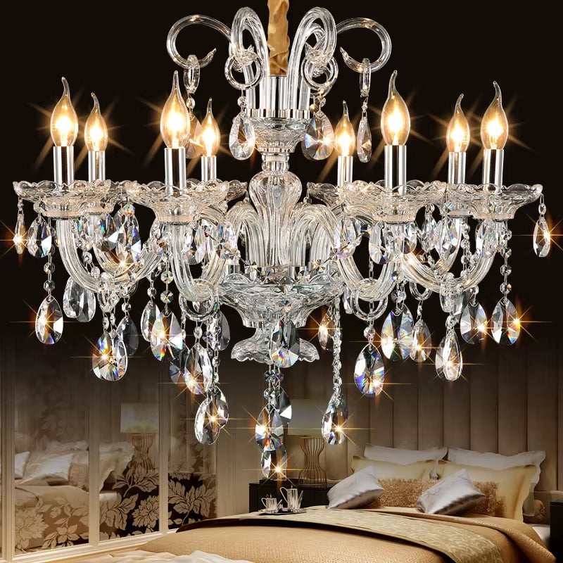 Luxury Modern Chandelier Lights K9 Crystal Chandelier Lustres De Cristal Living Room Lamp Home Light Fixtures Chandeliers Light