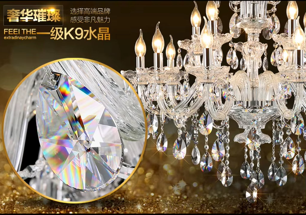 Luxury Modern Chandelier Lights K9 Crystal Chandelier Lustres De Cristal Living Room Lamp Home Light Fixtures Chandeliers Light